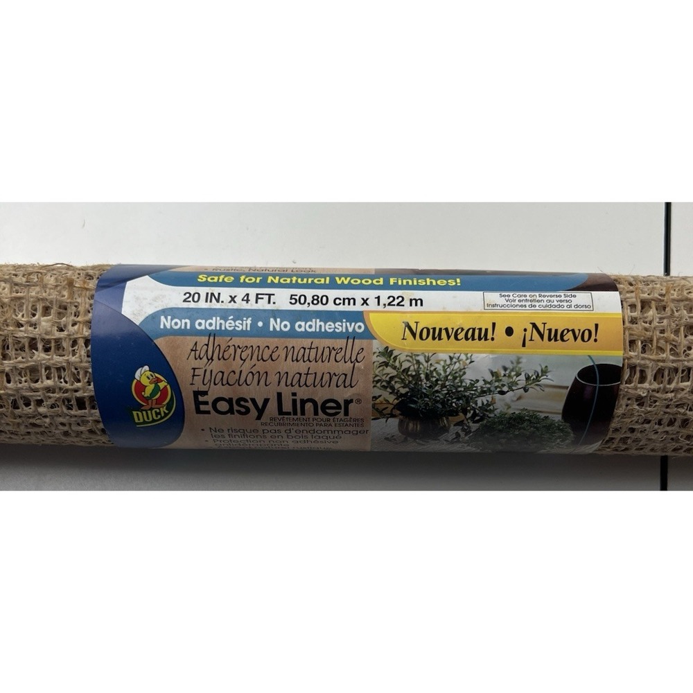 Easy Shelf Liner by Duck Brand Non-Slip Drawer Liner 20 In x 4 Ft. Burlap Look 1
